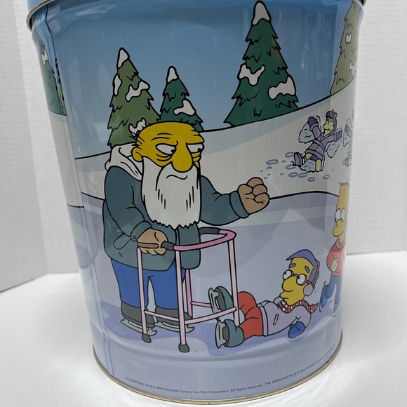 Vintage The Simpsons Limited Edition Doritos Tin Winter Christmas Garbage Pale - Picture 3 of 7